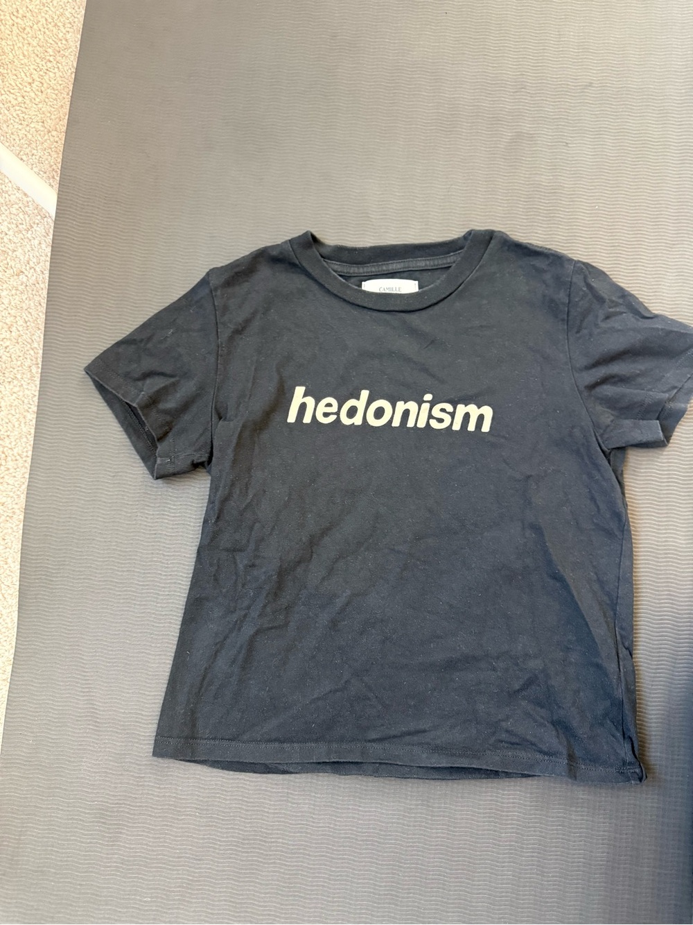 Reformation x Camille Rowe 'hedonism' baby Tee